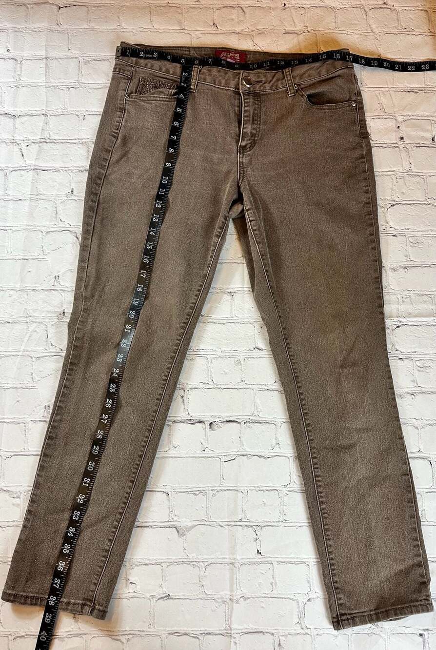 One Love Authentic Denim Women's Brown Embellished Pocket Jeans Size 12